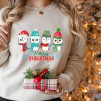 Cute Christmas Sweater, Winter Owl Sweatshirt, Xmas Arsenal Jersey, Merry Christmas Gift