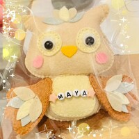 Personalized Felt Owl Keychain, Handmade Bag Charm, Girls Gift