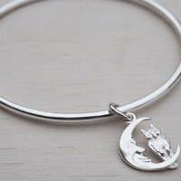 Childrens Bracelet With Moon & Owl | Sterling Silver | First Birthday Gift | Christening Gift