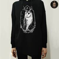 Barn Owl Gothic loose fit hoodie | Stolas