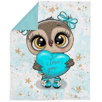 Cute Owl Fabric Panel for Quilting, Baby Fabric Panel, Cotton Fabric Panel for Baby Quilts, Quilting