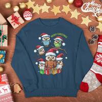 Christmas Owl Sweatshirt, cute Christmas gift for women, teens, cozy winter sweatshirt, owl Xmas gif