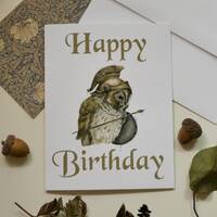 Spartan Owl Birthday Card | Magical dnd Birthday Card