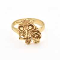 Gold Owl Ring, Bird Ring, Gold Animal Ring, Animal Lover Ring, Gold Artistic Ring, Vintage Style Rin