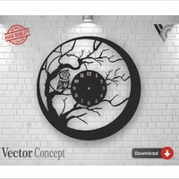Owl Clock Vector File: CNC, Cricut, Laser Cut (Digital Download)