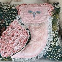 Handmade Original Design Owl Pillow PINK 22” Square