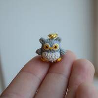 Hand Sculpted Polymer Clay Owl Charm: Cottagecore Stitch Marker