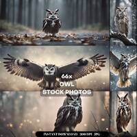 Owl Photography Stock Photos cinematic, wildlife, owl, eagle, for home decor, wall art, posters, gam