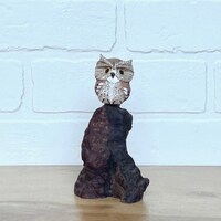 Vintage Burlwood Owl Sculpture