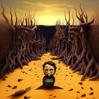 Eerie Desert Owl Man Puzzle (110, 252, 500, 1014-piece), creepy, skincrawling, Birman, crow, dead tr