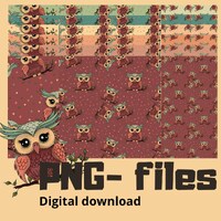 Owl pattern PNG- files (19 files)