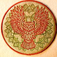Cowhide Leather Owl Iron on Patch 4.5"