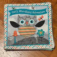 Owls Woodland Adventure cloth fabric washable book, cloth book, fabric book, chewable baby book, qui