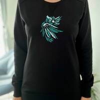 Owl embroidery ladies sweatshirt