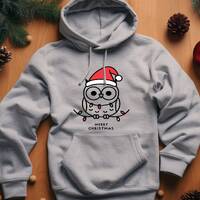 Owl Christmas Hoodie. Owl Lover Gift. Festive Owl Sweat. Owl Xmas Sweater. Holiday Owl Top. Christma