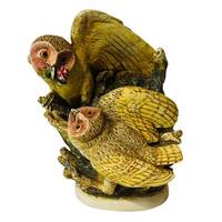 Owl figurine vtg sculpture Harmony Kingdom Tender is Night great horned nest vtg