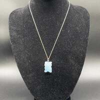 Opalite owl necklace, sterling silver necklace, pendant necklace, owl necklace, animal lover gift, C