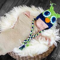 Crochet Owl Hat with Earflaps – Baby to Toddler, Made to Order