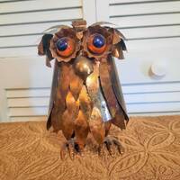 Vintage Midcentury Brutalist Curtis Jere Style Cooper Owl Butte Cooper Company Owl Sculpture