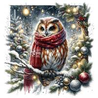 Christmas Owl Clipart - 13 High Quality PNGs, Memory Book, Junk Journals, Scrapbooks, Digital Planne
