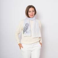 Owl Hand Painted Scarf Galaxy Scarf Snow Winter Scarf Bird Lover Scarf Christmas Scarf Christmas Gif