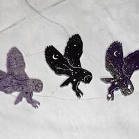 Starry Night Resin Owl Collection - Celestial Keychains, Ornaments, Gifts, Cottagecore