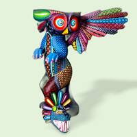 Owl Alebrijes Cat, Eagle, Quetzalcoatl Fusion— Wood— Alebrijes— Home Decor—