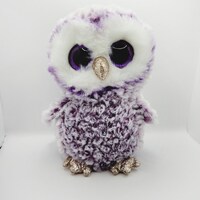 Ty Medium Beanie Boo 'Moonlight' the Purple Owl (Medium 9 inch)