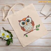 Cute Owl Tote Bag |  Owl Tote Bag, Bird Tote Bag, Owl Gifts For Women, Owl Themed Gifts, Cotton Canv