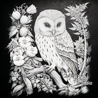 Night Owl PNG for CNC Laser Engrave, Laser Burn, Glowforge File, Lightburn File, Slate Engraving, Di
