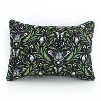 Enchanting Lavender Buckwheat Pillow with Moth & Owl Print, 12" X 8 1/2" Accent Pillow