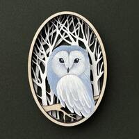 Owl svg owl ornament bird svg owl art bird art bird ornaments forest wall art laser cut files