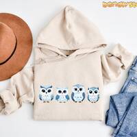 Cute Snow Owl Hoodie | Snowy Owl Sweatshirt, Cute Bird Hoodie, Owl Sweater, Owl Lover Gift, Owl Hood