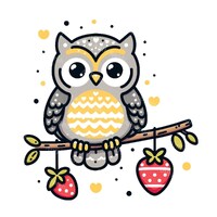 Watercolor Abstract Owl On Branch Clipart - Transparent PNG for DTG, T-Shirts, Mugs, Tumblers - Uniq