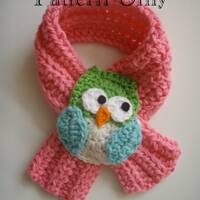 Owl Scarf Scarfette PATTERN PDF
