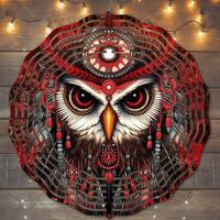 Boho Owl Wind Spinner, Boho Owl Wind Spinner Sublimation Design, Instant Download, PNG, Owl Wind Spi