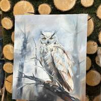 Painting “Owl. Guardian of winter”, owl oil painting | oil art owl, bird art, owl artwor