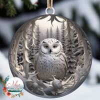Owl Christmas Ornament PNG | 3D Break Through Woodland Forest Christmas Tree Ornament | Pretty Natur