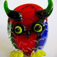 Figure Owl made of heavy Murano glass h-13 cm