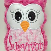 Breast Cancer Awareness Owl Plush Pillow - Survivor