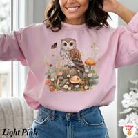 Snow Owl Sweatshirt, Owl Sweater, Mushroom Shirt, Butterfly Sweater, Garden Lover Top, Nature Sweat