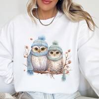 Winter Sweater cute owl | winter sweatshirt owl | Boho Style Kleidung | Winter Pullover Eule | Pet S