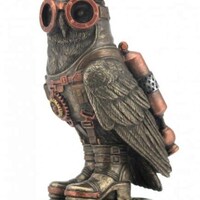 Steampunk Owl Bronze Small Figurine