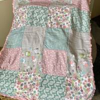 Sweet Pink Owls Baby Quilt Set