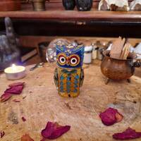 Joli hibou boite en cloisonné : objet déco pour sorcière, wicca