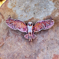 Made-to-order Barn Owl Clay Pendant