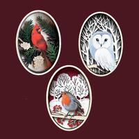 Cardinal owl svg cardinal ornament owl ornament bird svg cardinal christmas ornament owl art laser c