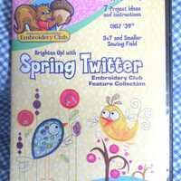 Spring Twitter Embroidery Designs CD: Birds, Owl, Peacock - Dakota Collectibles