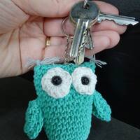 Porte clés chouette, porte clé hibou, porte clé peluche fait main au crochet, t