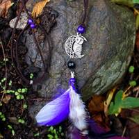Collier Violet Mystique Gothique Bohème Collier Chouette Hiboux Celtique Viking, Bijoux Mysti